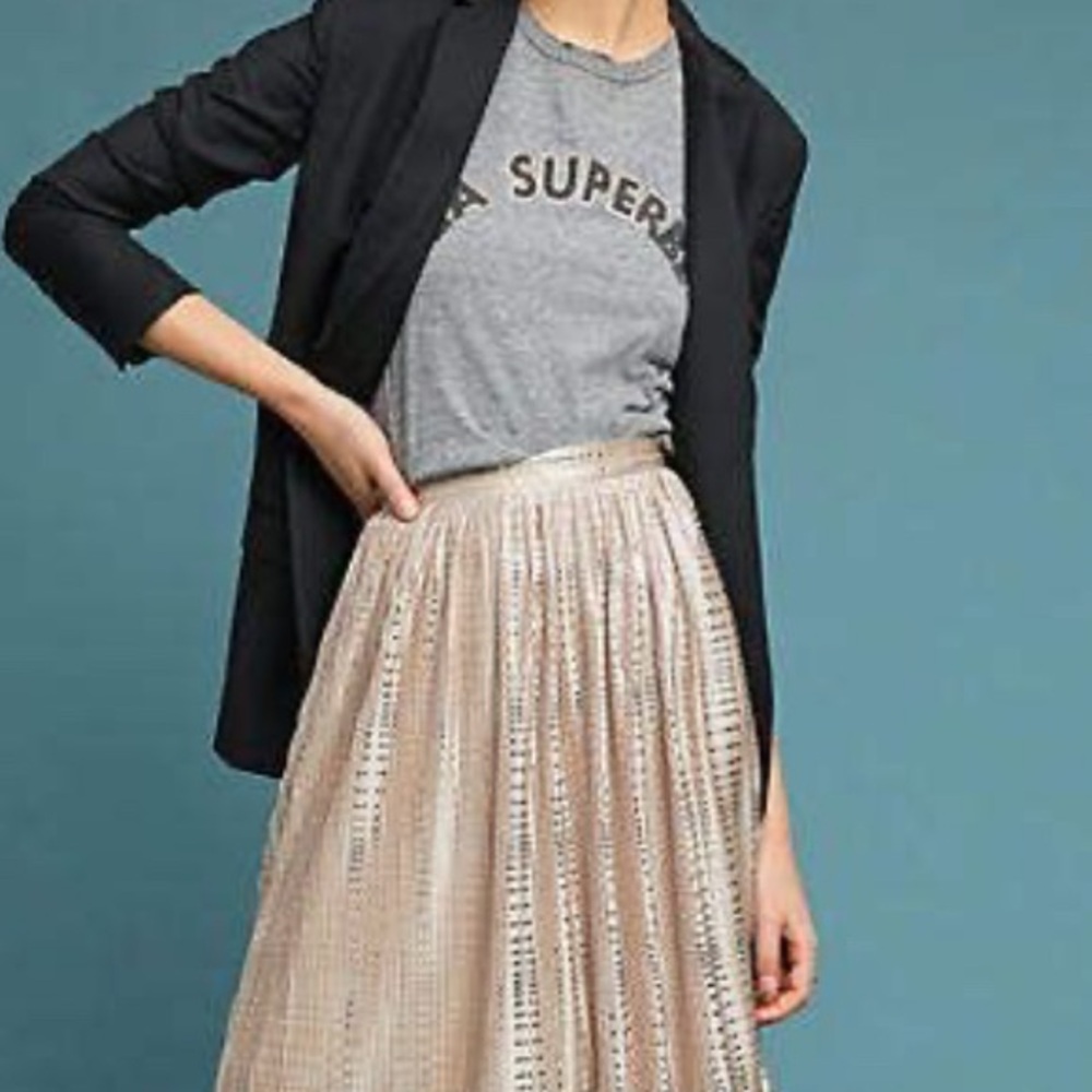 Anthropologie Sabina Musayev Cassia Pleated Midi Skirt